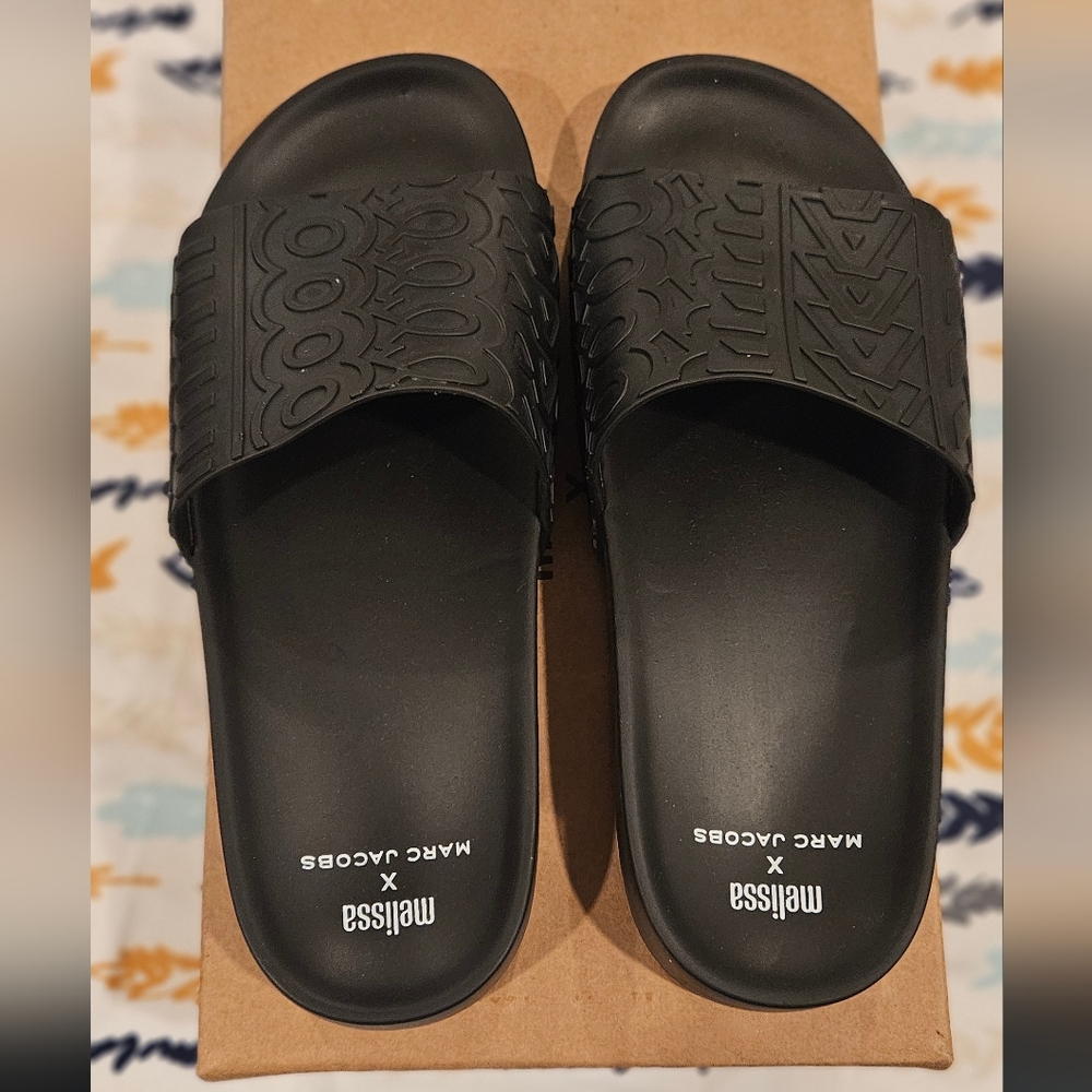 Marc Jacobs X Melissa Black Slide Slippers